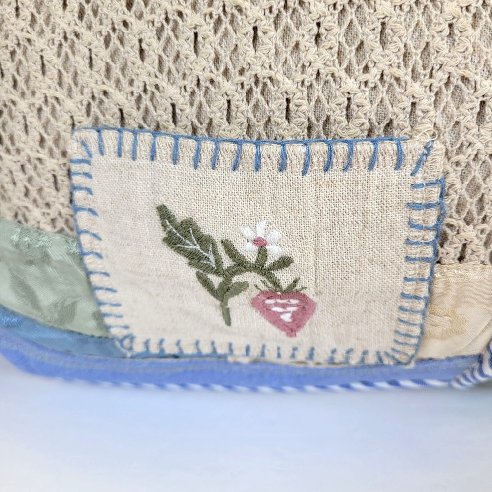 Handmade‎ Grannycore Patchwork Shoulder Bag Embroidered Floral Pockets Buttons - Picture 5 of 16